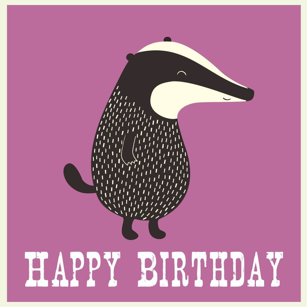  Badger Birthday Card