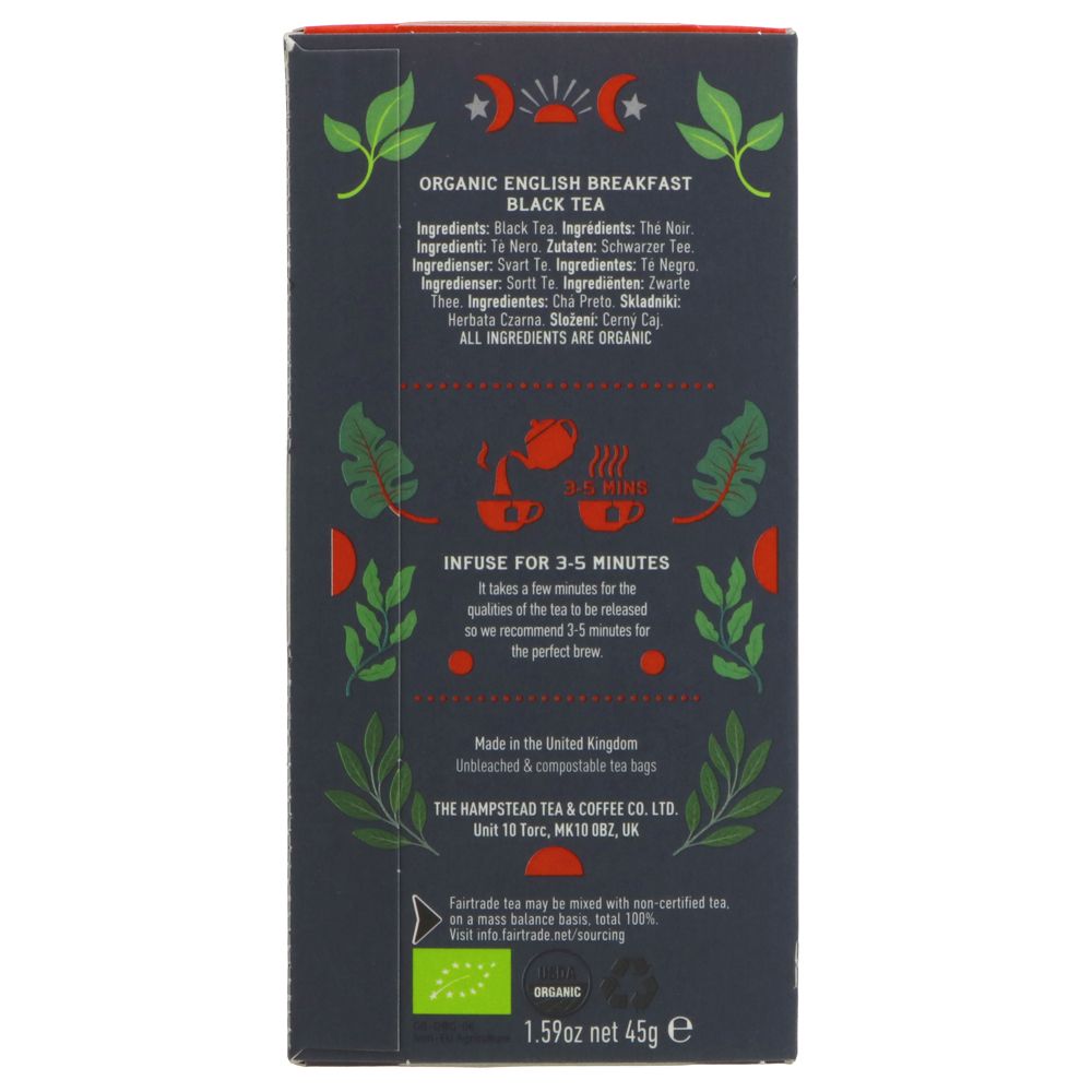 Hampstead Organic Tea English Breakfast - 4 x 20 bags