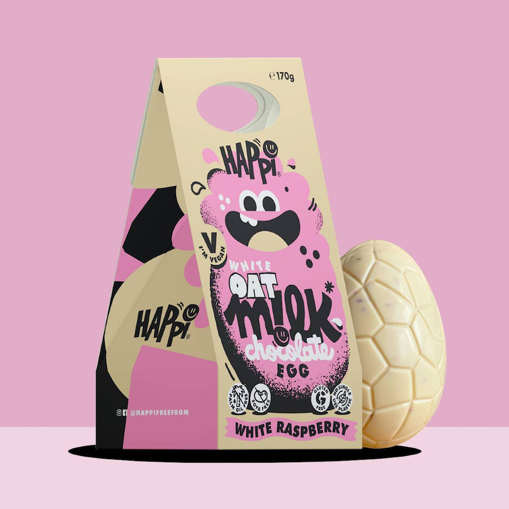 Happi Vegan Oat M!lk White Raspberry Chocolate Easter Egg 170g