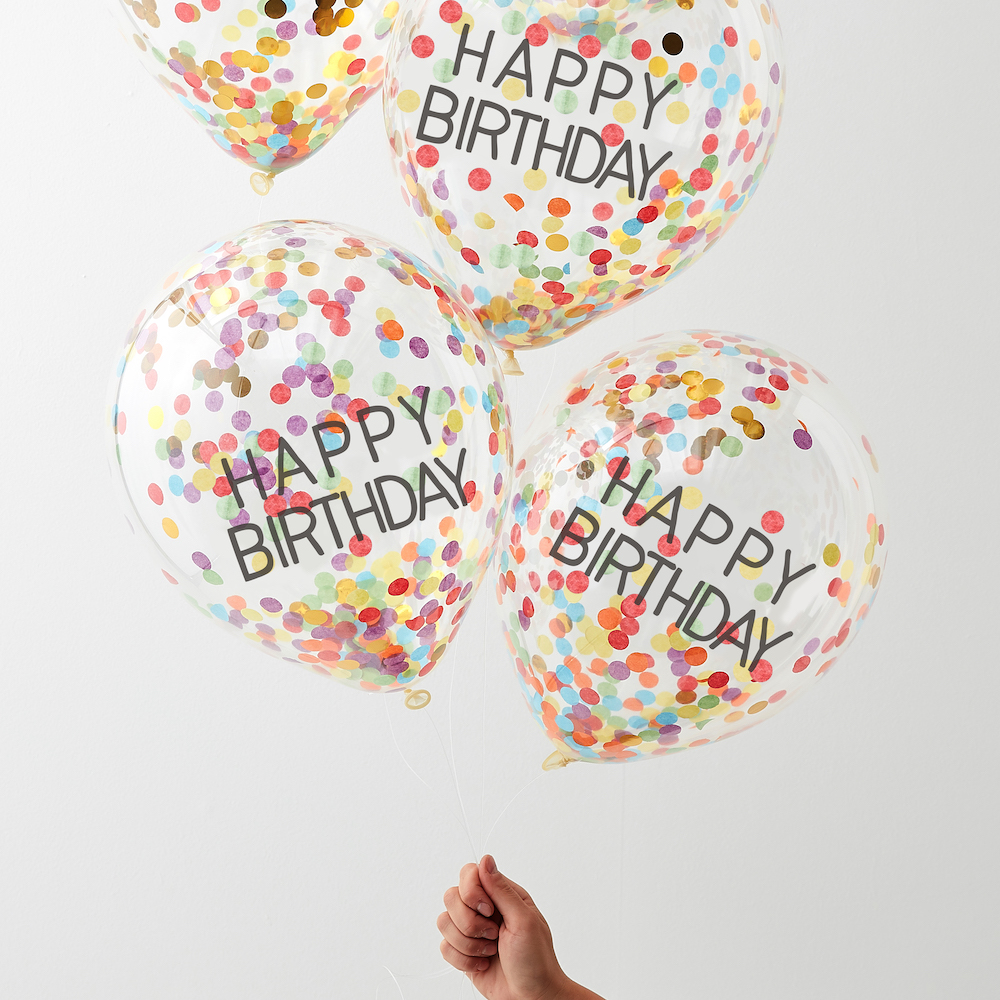 Happy Birthday Rainbow Eco-Friendly Confetti Balloons