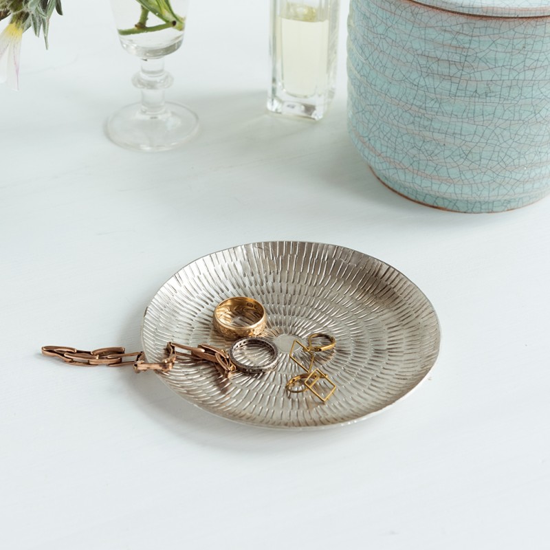Silvered Brass Jewellery Dish