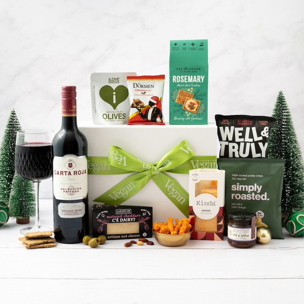 The Vegan Food & Living Christmas Cheese and Wine Hamper