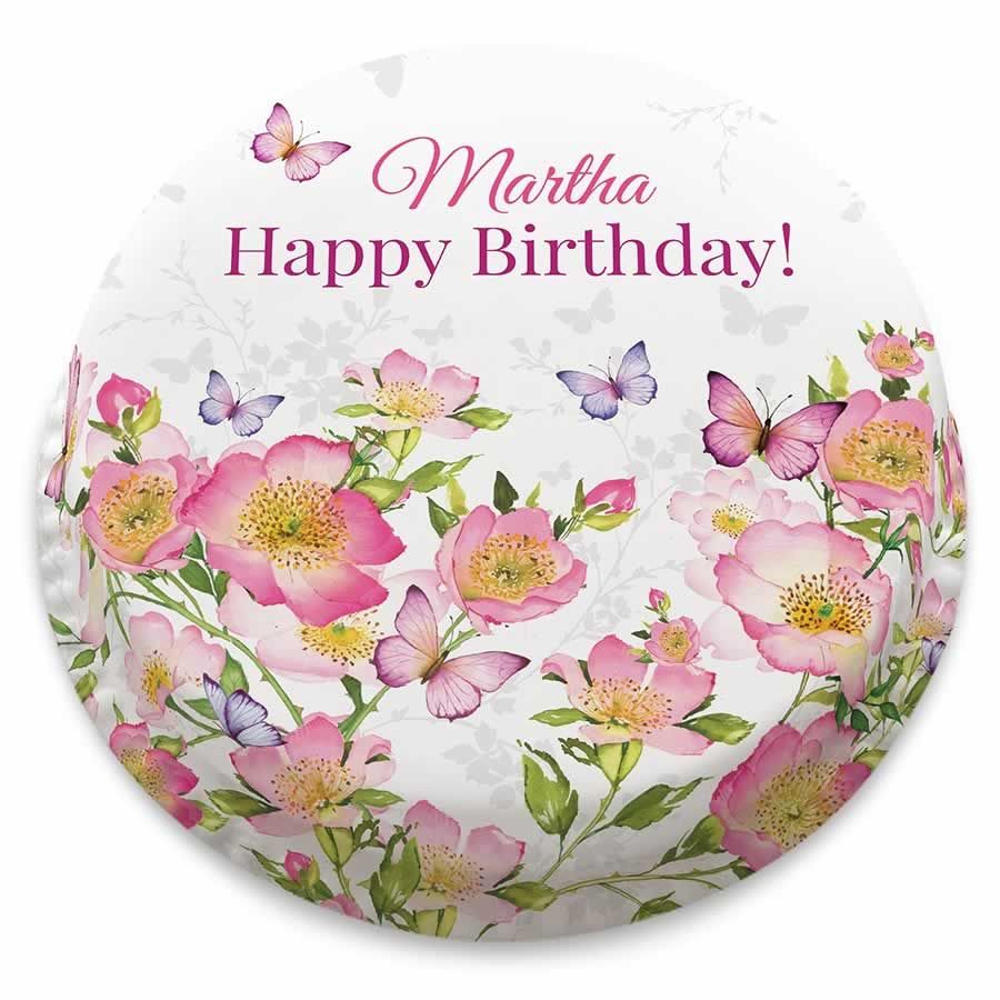 Pink rosey butterflies dairy-free cake