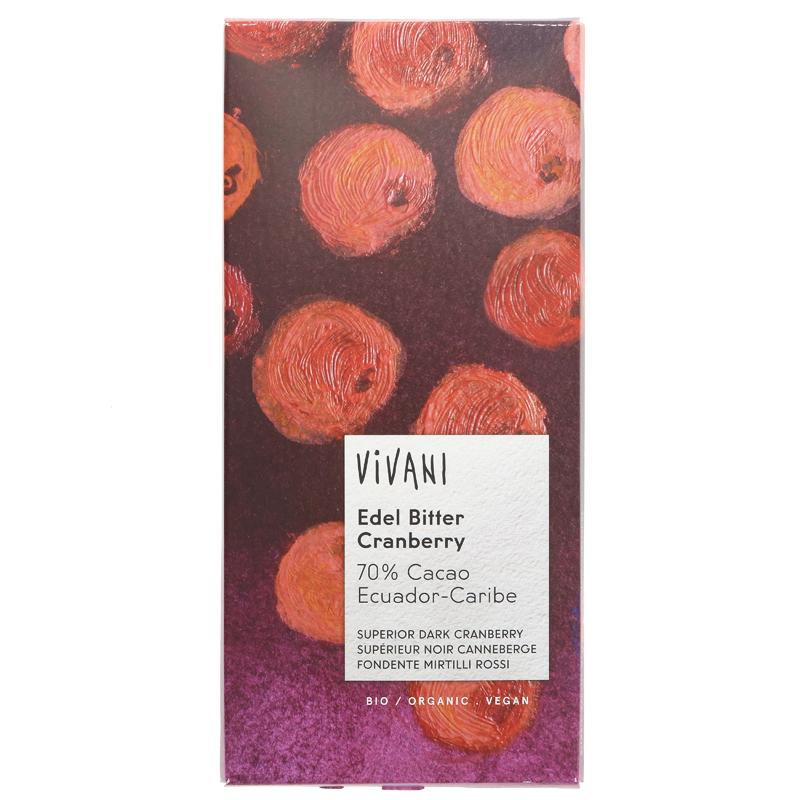 Vivani Superior Dark Chocolate with Cranberry (100g)